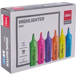 Surligneurs DELI Highlighter S621 pack de 10 Bleu